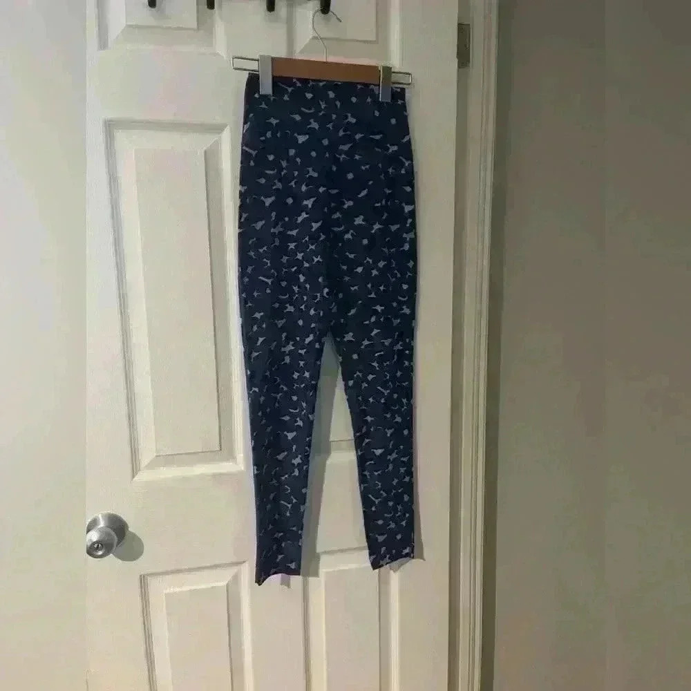 Aerie offline blue leopard cheetah 7/8  leggings hi-rise size small